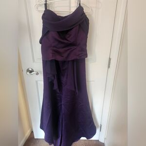 Alfred Angelo Plum 2 Pc Bridesmaid Dress With Elegant Chiffon Detail